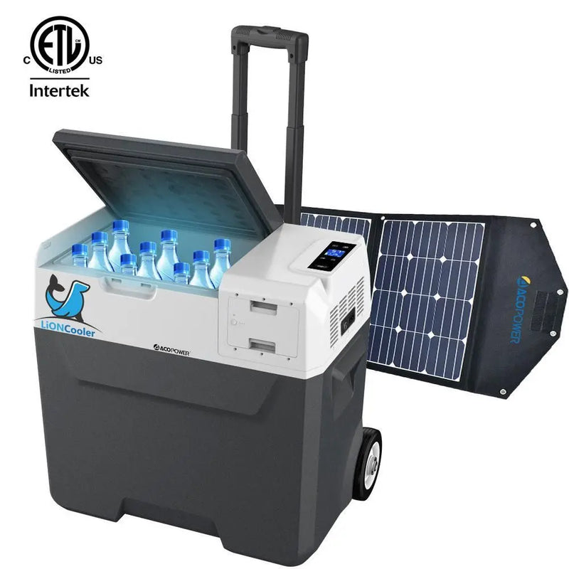 LiONCooler Combo, X50A Portable Solar Fridge/Freezer (52 Quarts) and 90W Solar Panel - Starttech Online Market