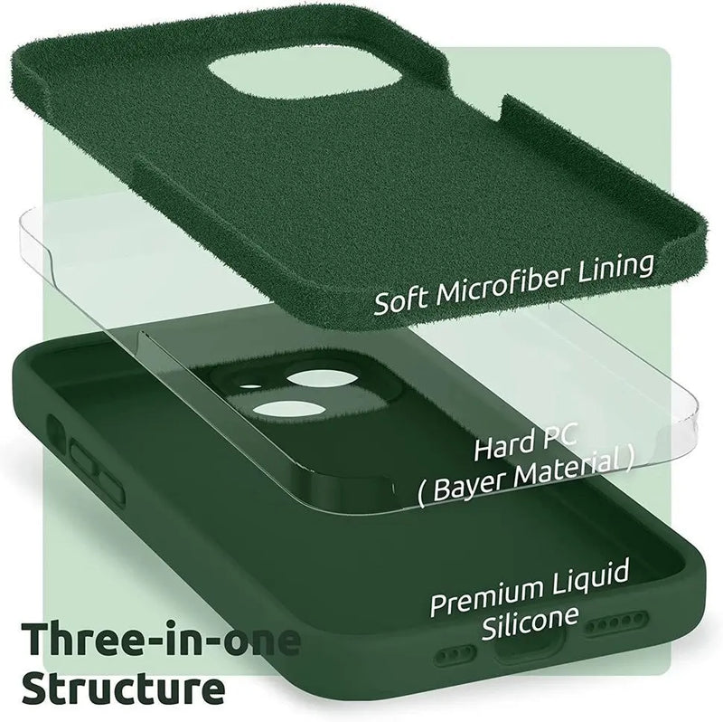 Original Square Liquid Silicone Phone Case For iPhone 11 12 13 Pro Max Mini XS Max X XR 8 7 Plus SE2 Lens Protection Cover - Starttech Online Market