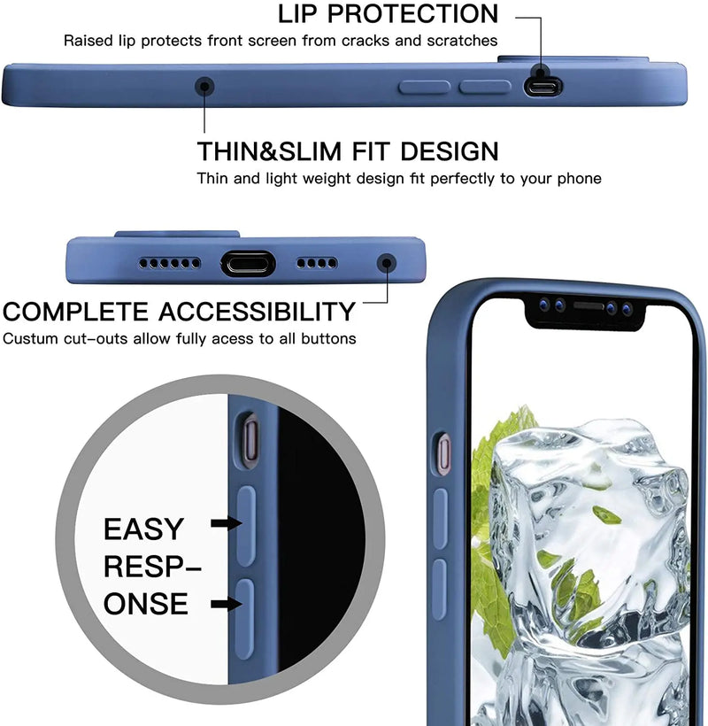 Original Square Liquid Silicone Phone Case For iPhone 11 12 13 Pro Max Mini XS Max X XR 8 7 Plus SE2 Lens Protection Cover - Starttech Online Market