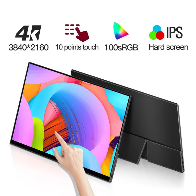 WEICHENSI 17.3'' 4K Portable Monitor Touchscreen 3840X2160 With Type-c USB HDMI-Compatible for Laptop Xbox Switch Gaming Display - Image