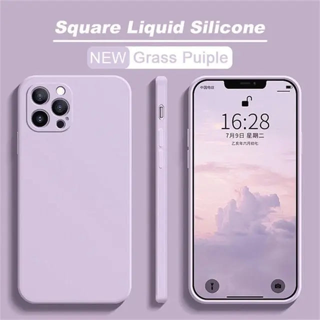 Original Square Liquid Silicone Phone Case For iPhone 11 12 13 Pro Max Mini XS Max X XR 8 7 Plus SE2 Lens Protection Cover - Starttech Online Market