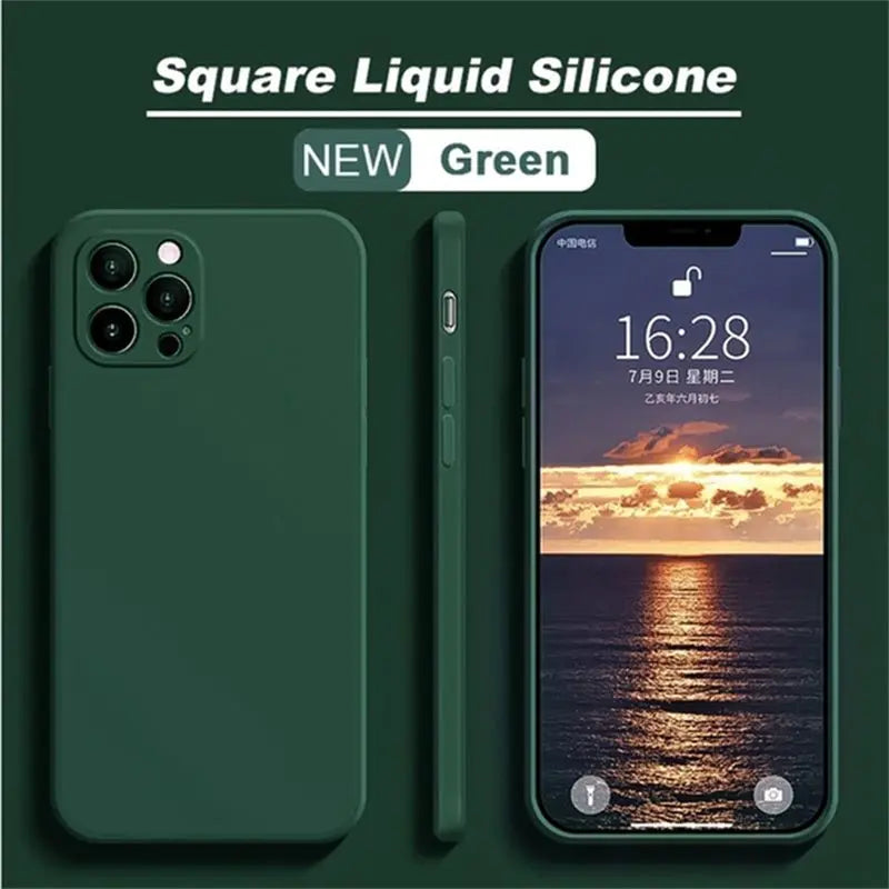 Original Square Liquid Silicone Phone Case For iPhone 11 12 13 Pro Max Mini XS Max X XR 8 7 Plus SE2 Lens Protection Cover - Starttech Online Market