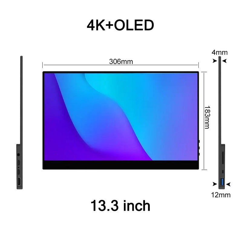 15.6 Inch 4K OLED Touch Screen Portable Monitor 3840*2160 HDR 550Nits 100000:1 Screen 1MS Game Display For PC Laptop Phone PS4/5 - Image