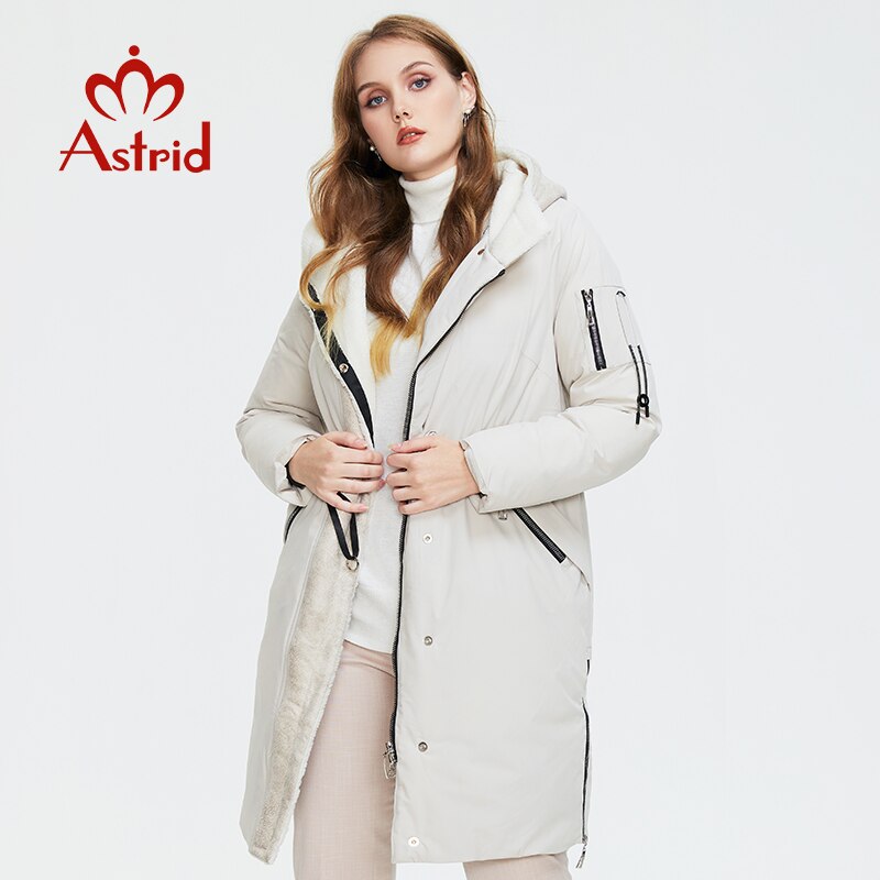 Astrid Winter Women's Parkas Oversize Fashion Thick Cotton Warm Long Jackets Female Coats With Hooded leather Outerwear