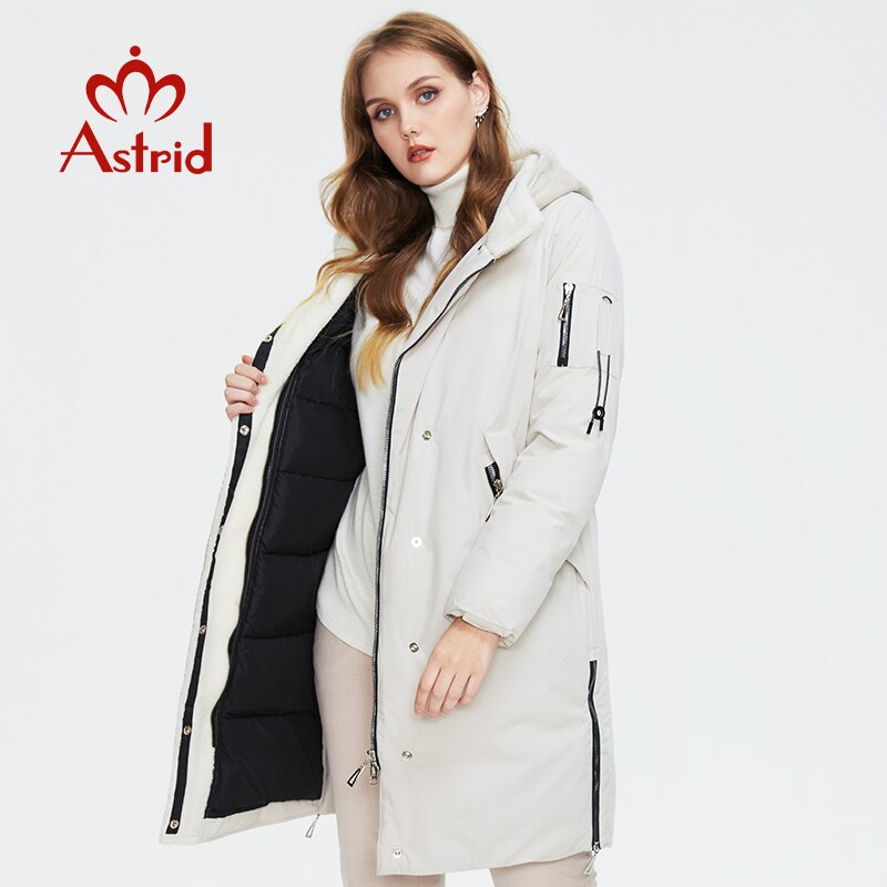 Astrid Winter Women's Parkas Oversize Fashion Thick Cotton Warm Long Jackets Female Coats With Hooded leather Outerwear