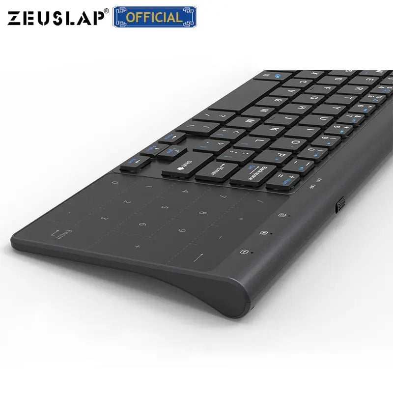 ZEUSLAP 2.4G wireless mini touch keypad wireless computer keyboard with touchpad for usb tablet pc tv box mobile phone - Image