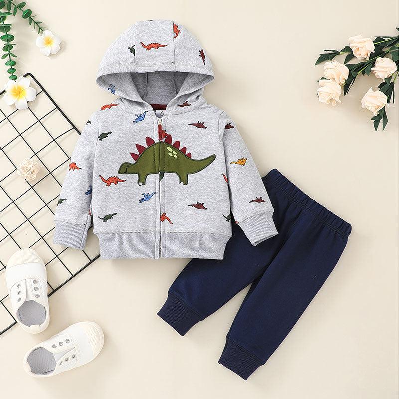 2021 Fall Boy's Sweatshirt Set, Children's Fashion Hooded Zipper Jacket, Trousers Two-Piece Set - Starttech Online Market