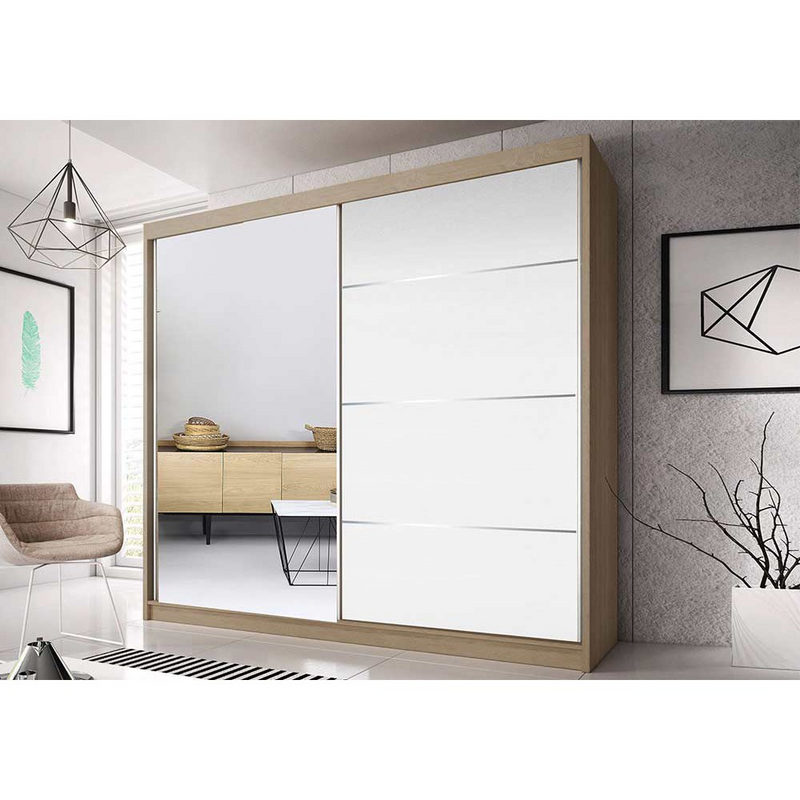 Wardrobe with Sliding Doors MULTI40 Hanging Rail Shelves