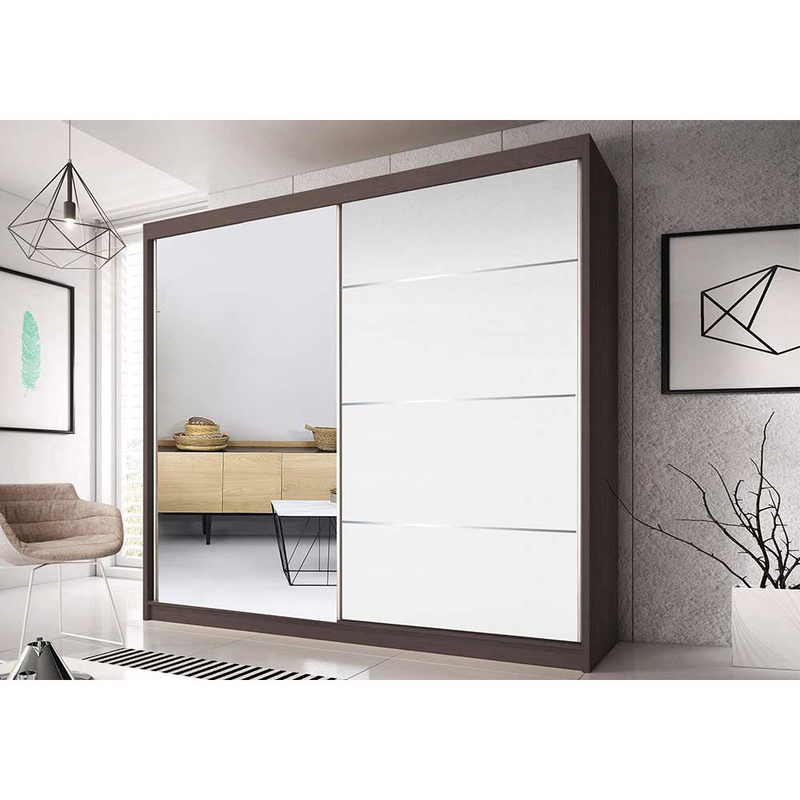 Wardrobe with Sliding Doors MULTI40 Hanging Rail Shelves