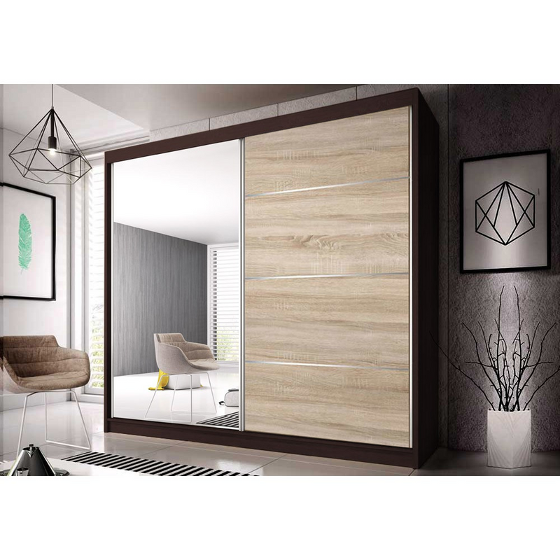 Wardrobe with Sliding Doors MULTI40 Hanging Rail Shelves