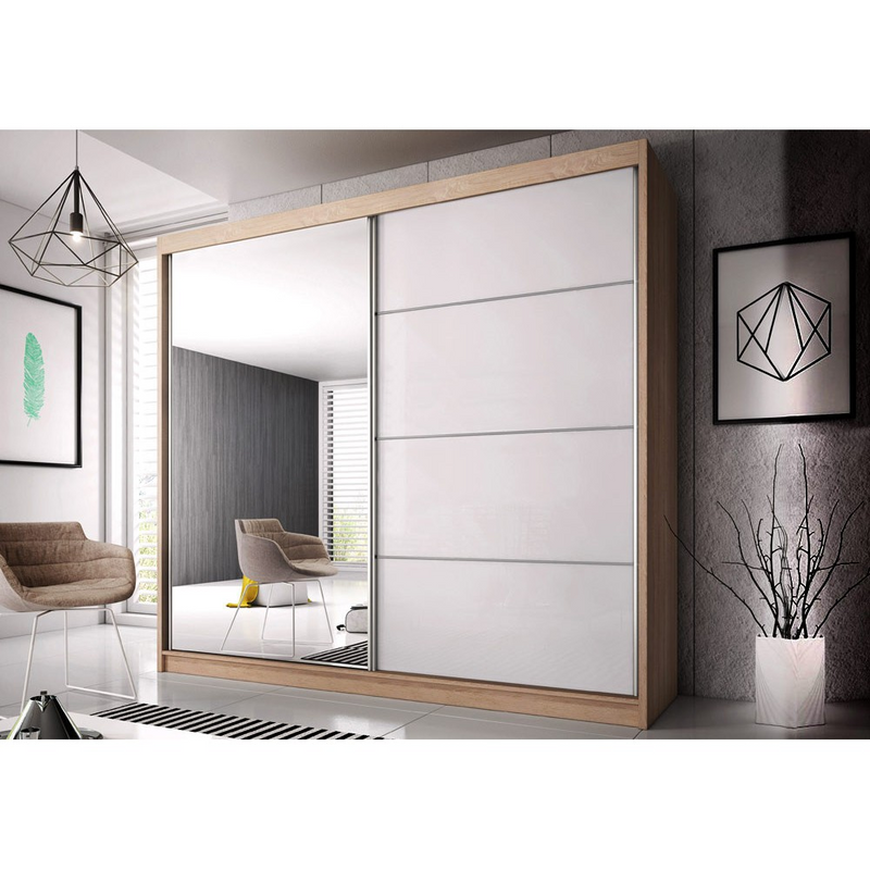 Wardrobe with Sliding Doors MULTI40 Hanging Rail Shelves