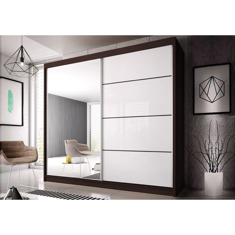 Wardrobe with Sliding Doors MULTI40 Hanging Rail Shelves