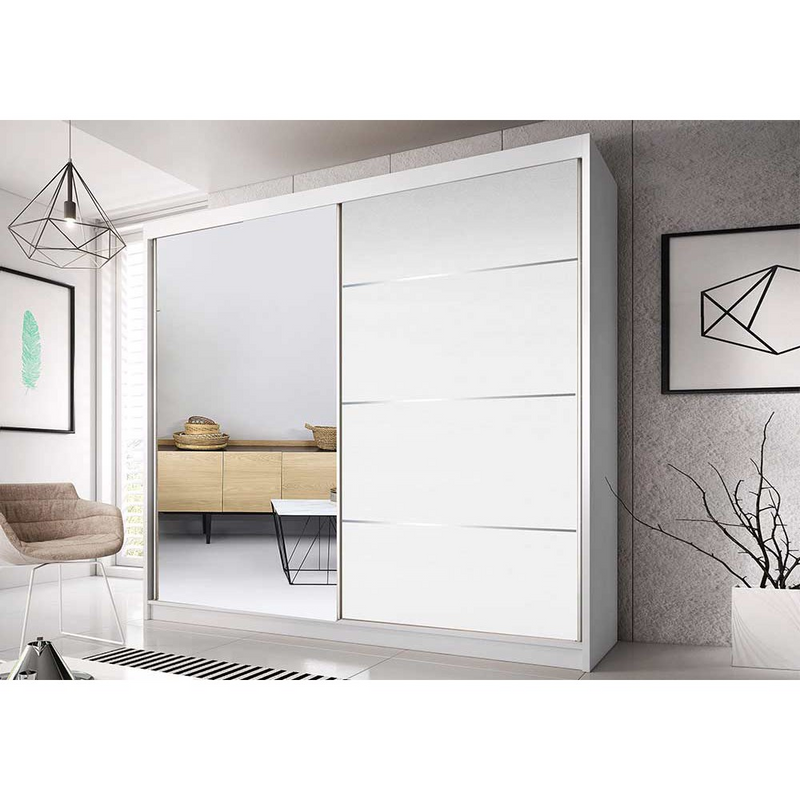 Wardrobe with Sliding Doors MULTI40 Hanging Rail Shelves