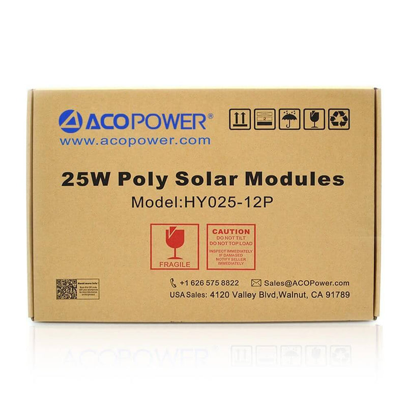 ACOPOWER 25 Watts Poly Solar Panel, 12V - Starttech Online Market