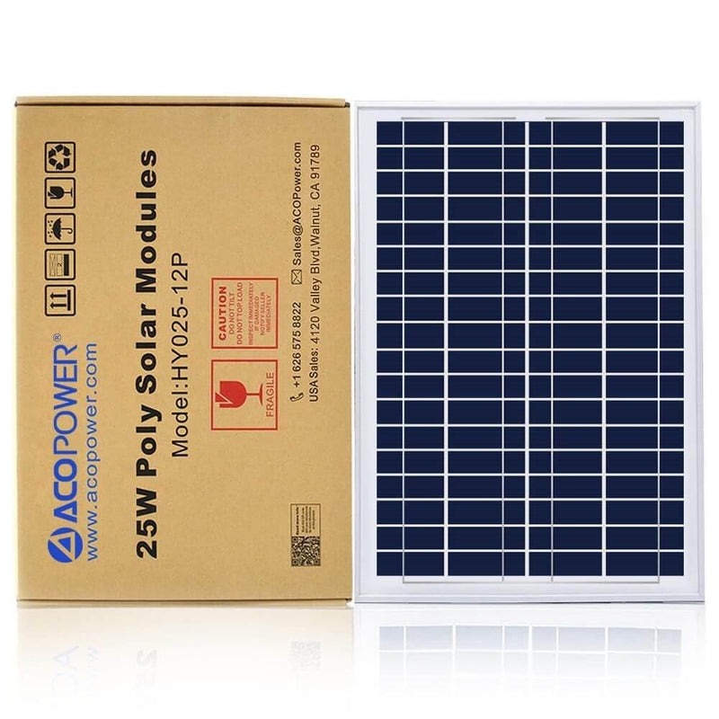 ACOPOWER 25 Watts Poly Solar Panel, 12V - Starttech Online Market