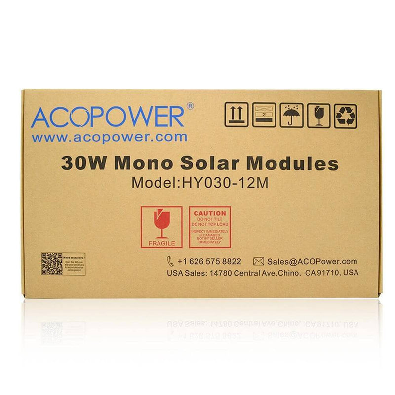 ACOPOWER 30 Watts Mono Solar Panel, 12V - Starttech Online Market