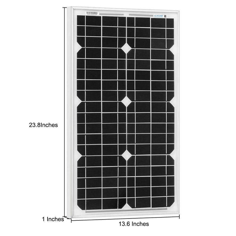 ACOPOWER 30 Watts Mono Solar Panel, 12V - Starttech Online Market