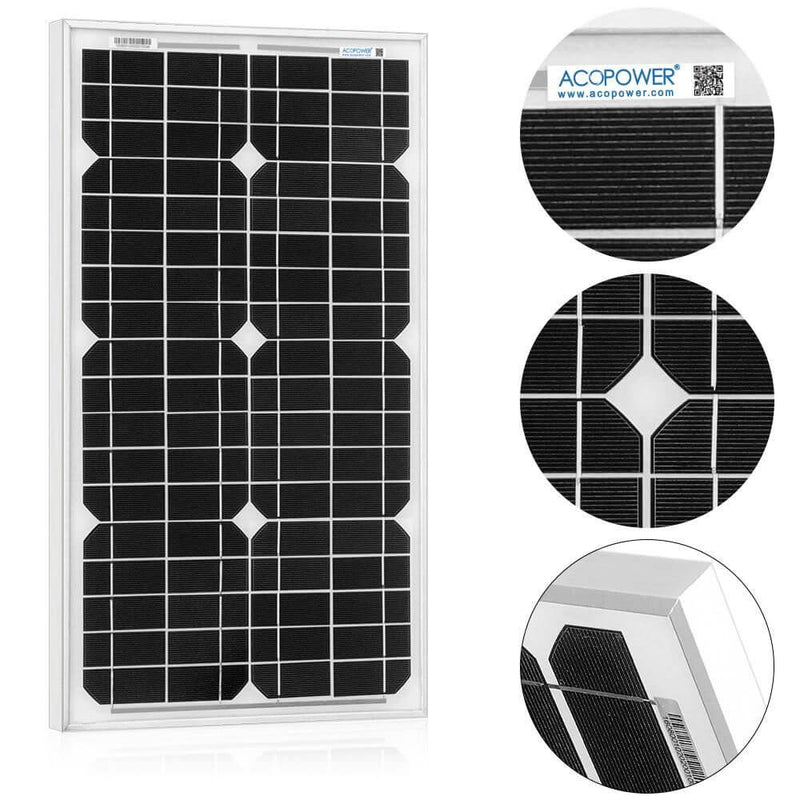 ACOPOWER 30 Watts Mono Solar Panel, 12V - Starttech Online Market