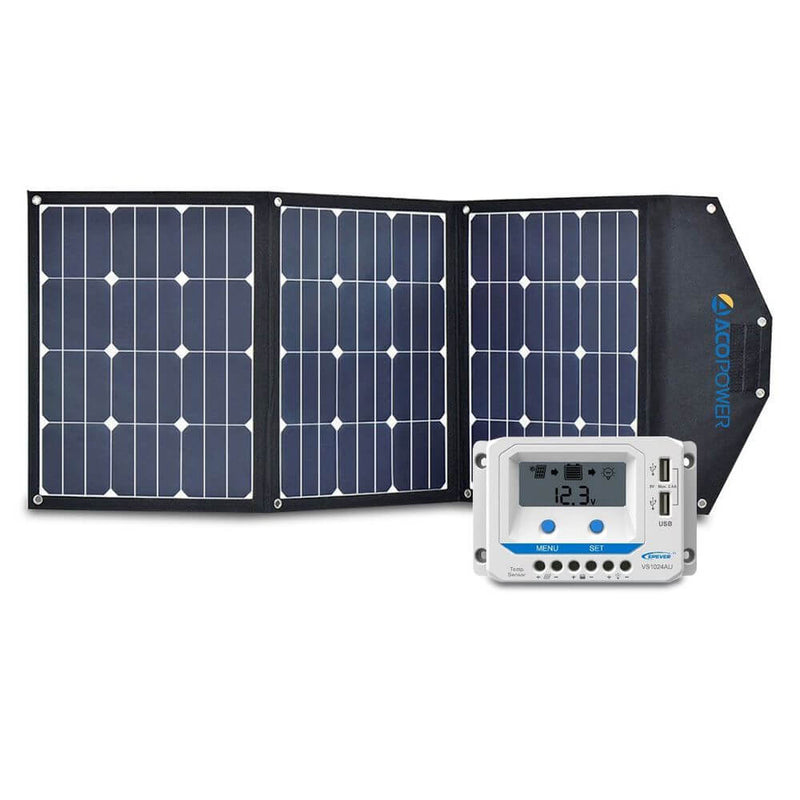 ACOPOWER LTK 120W Foldable Solar Kit Suitcase with 10A Charge Controller - Starttech Online Market