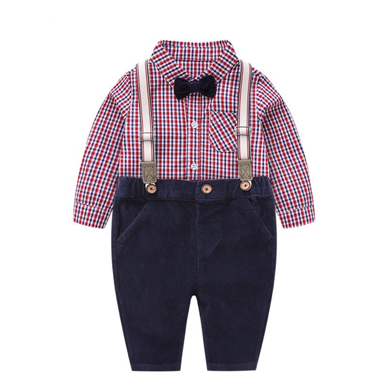 Autumn newborn baby romper baby gentleman suit - Starttech Online Market