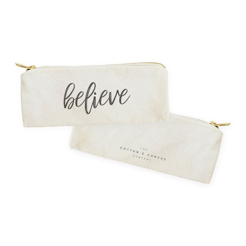 Believe Cotton Canvas Pencil Case and Travel Pouch - Starttech Online Market