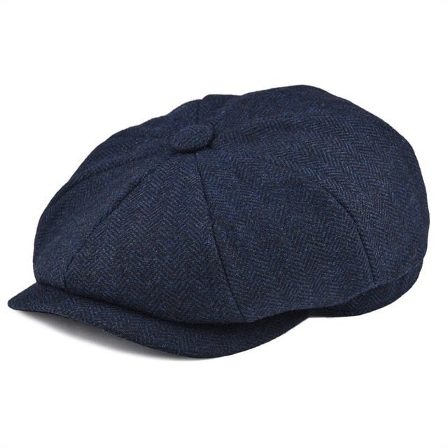 BOTVELA Wool Tweed Newsboy Cap Herringbone Men Women Gatsby Retro Hat Driver Flat Cap Black Brown Green Navy Blue 005 - Starttech Online Market