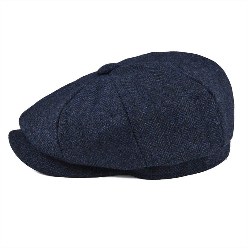 BOTVELA Wool Tweed Newsboy Cap Herringbone Men Women Gatsby Retro Hat Driver Flat Cap Black Brown Green Navy Blue 005 - Starttech Online Market