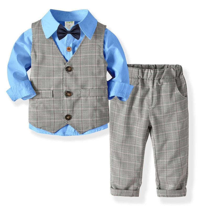 Boys Double Waistcoat Trousers Gentleman Bow Tie Suit - Starttech Online Market