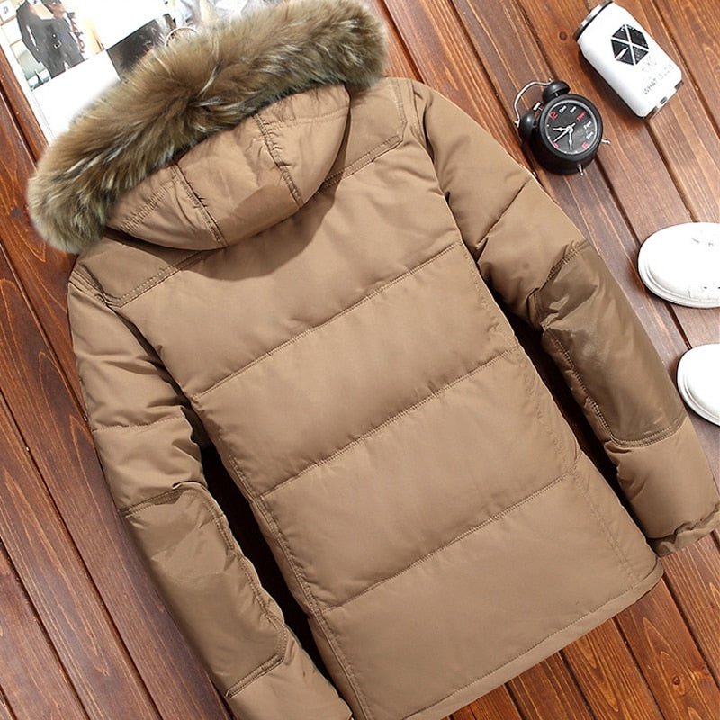 Brand Winter Jacket Men White Duck Down Parkas Jacket Thick Warm Snow Parka Hooded Jacket Overcoat Windbreaker - Starttech Online Market