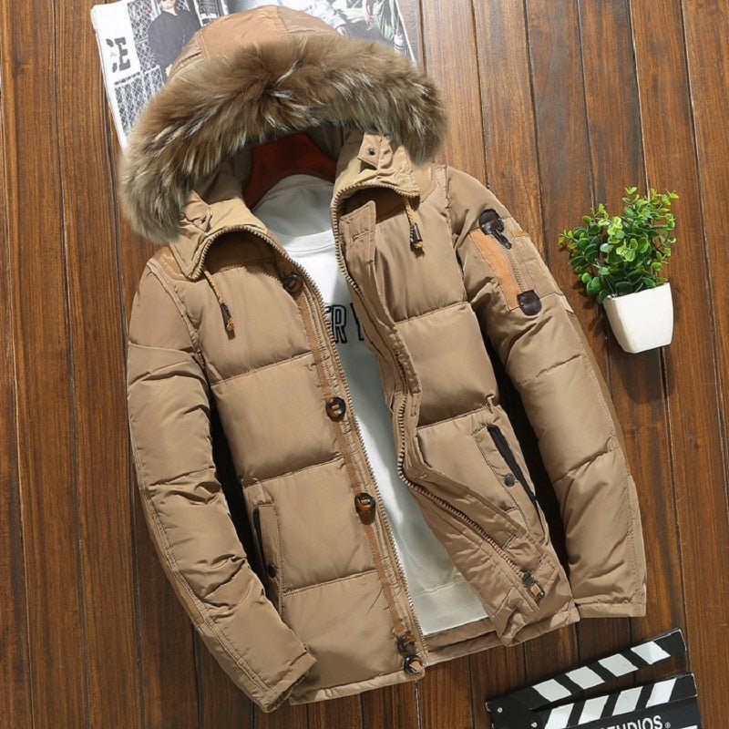 Brand Winter Jacket Men White Duck Down Parkas Jacket Thick Warm Snow Parka Hooded Jacket Overcoat Windbreaker - Starttech Online Market