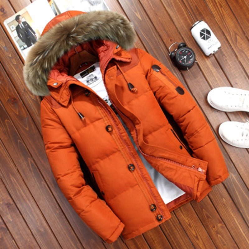 Brand Winter Jacket Men White Duck Down Parkas Jacket Thick Warm Snow Parka Hooded Jacket Overcoat Windbreaker - Starttech Online Market