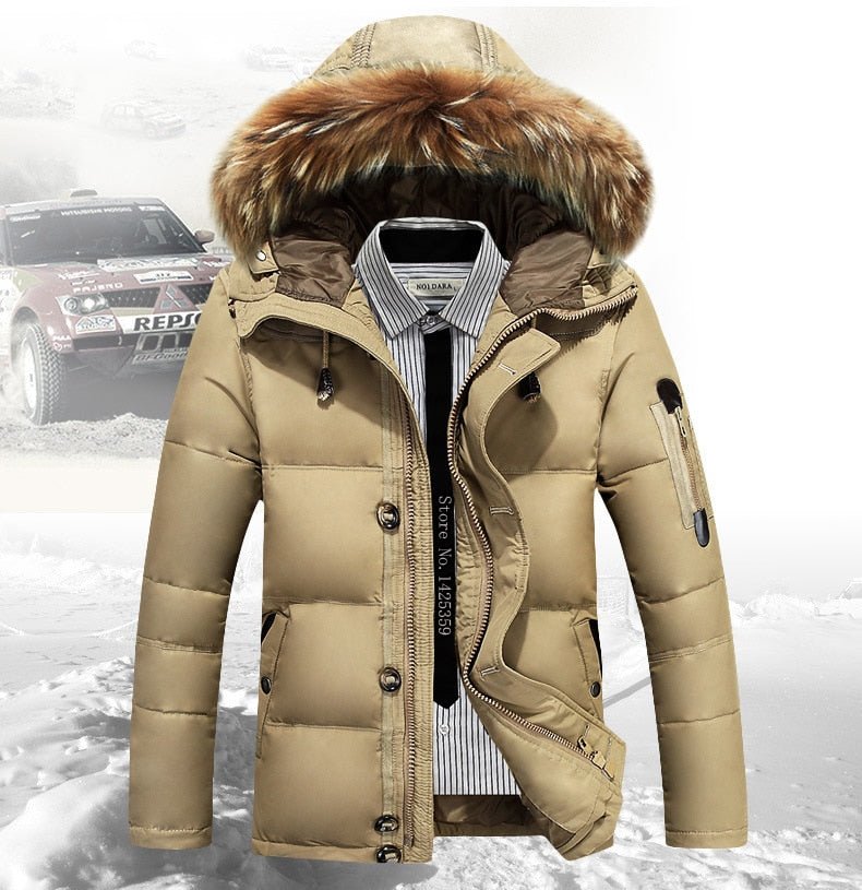 Brand Winter Jacket Men White Duck Down Parkas Jacket Thick Warm Snow Parka Hooded Jacket Overcoat Windbreaker - Starttech Online Market