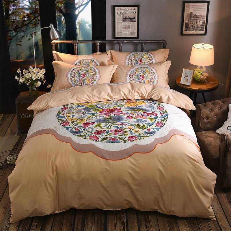 Cotton Sheet Quilt Cover Four Piece Set - Starttech Online Market