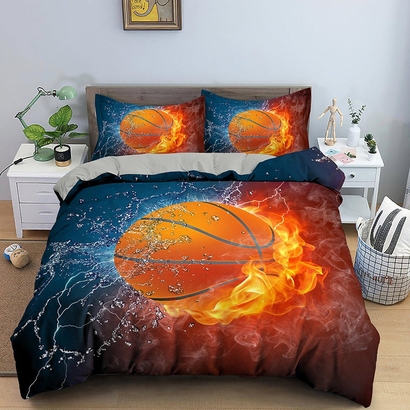 Cross-border Amazon Three-piece Bed Set Home Textile Four-piece Set Basketball Quilt Cover Thick Twill Wish - Starttech Online Market