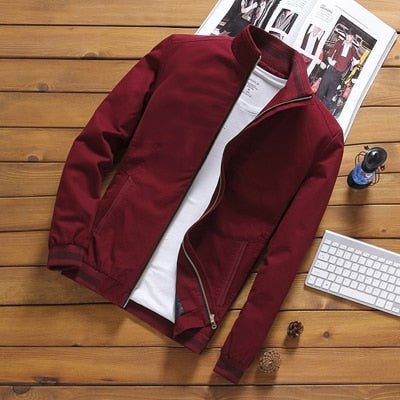 DIMUSI Spring Autumn Men's Bomber Jackets Casual Male Outwear Windbreaker Stand Collar Jacket Mens Baseball Slim Coats 5XL,YA810 - Starttech Online Market