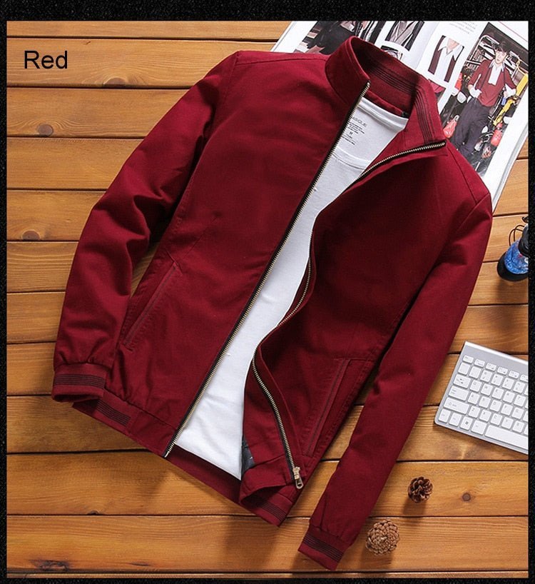 DIMUSI Spring Autumn Men's Bomber Jackets Casual Male Outwear Windbreaker Stand Collar Jacket Mens Baseball Slim Coats 5XL,YA810 - Starttech Online Market