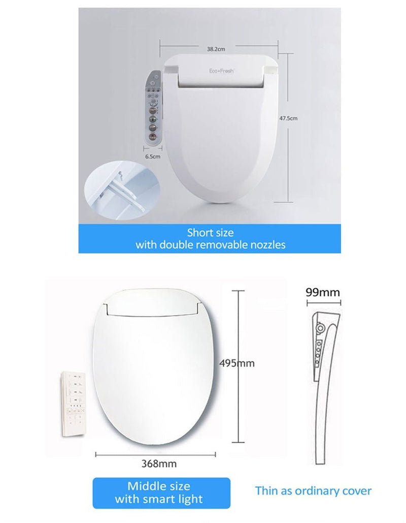 Ecofresh smart toilet seat cover electronic bidet cover clean dry seat heating wc intelligent toilet seat cover child seat - Starttech Online Market