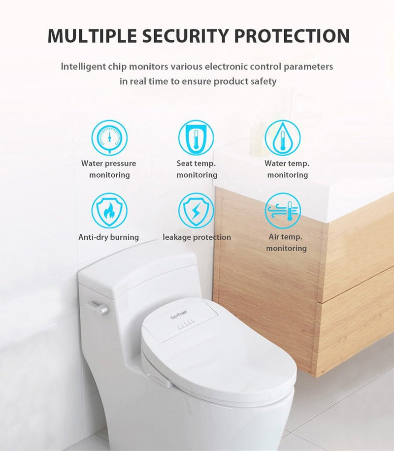 Ecofresh smart toilet seat cover electronic bidet cover clean dry seat heating wc intelligent toilet seat cover child seat - Starttech Online Market