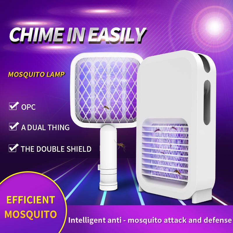 Efficient Photocatalyst Household Mosquito Killer Lamp 2in1 LED Mosquito Racket USB Creative Mosquito Trap Artifact Bug Zapper - Starttech Online Market