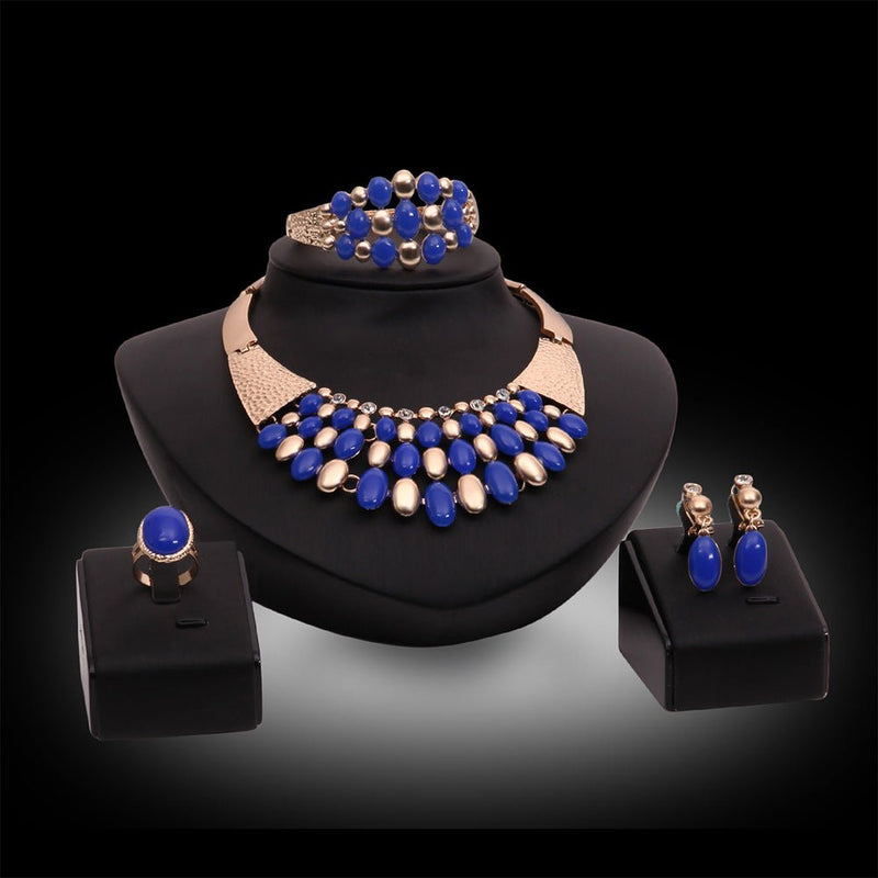 Exaggerated Alloy Four-piece Set, Necklace And Earrings - Starttech Online Market