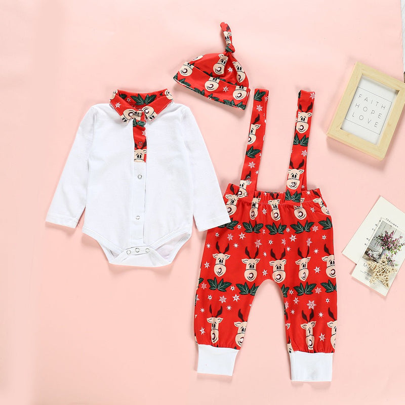 Explosive Christmas Gentleman Strap Set Christmas Deer Print - Starttech Online Market