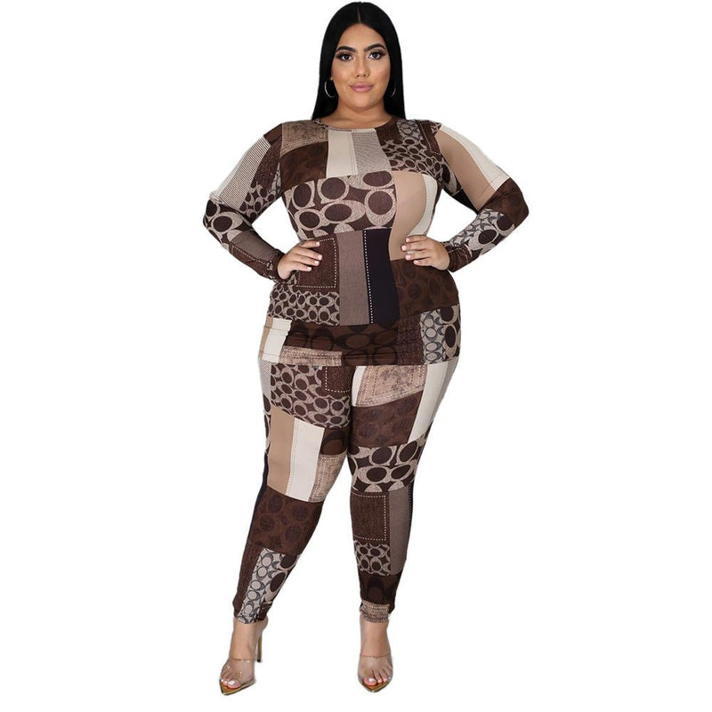 Fall Plus Size Clothing 2 Piece Set Tracksuit Stretch Top - Starttech Online Market