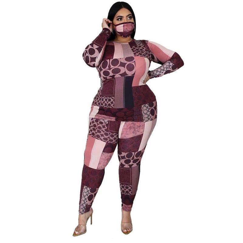 Fall Plus Size Clothing 2 Piece Set Tracksuit Stretch Top - Starttech Online Market