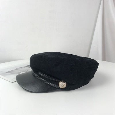 Fashion Lace cotton hat cap women Casual streetwear rope flat cap Elegant solid spring and autumn warm beret hat female - Starttech Online Market