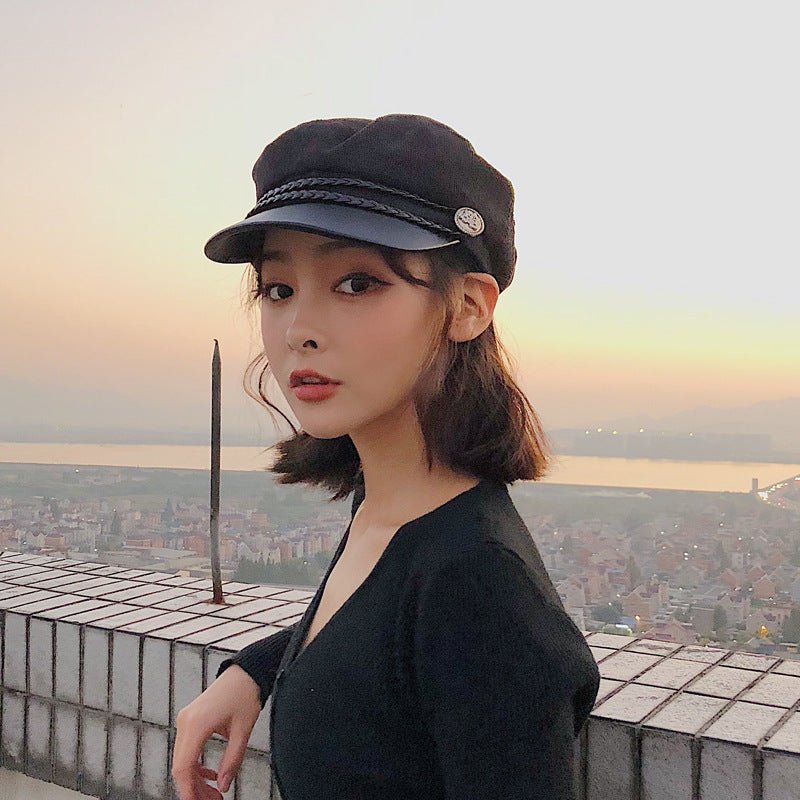 Fashion Lace cotton hat cap women Casual streetwear rope flat cap Elegant solid spring and autumn warm beret hat female - Starttech Online Market