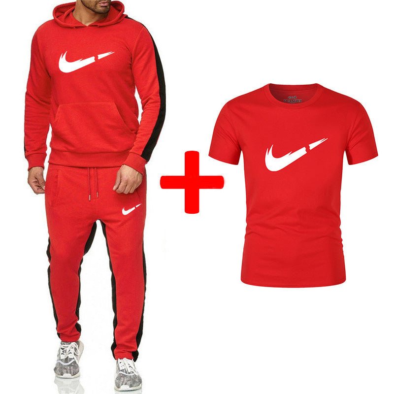 Fashion New Arrival Sporting Suit Men Hoodies Sportswear Casual Sweatshirt+Sweatpants+tees 3 Pieces Sets Tracksuit Men Suits Set - Starttech Online Market