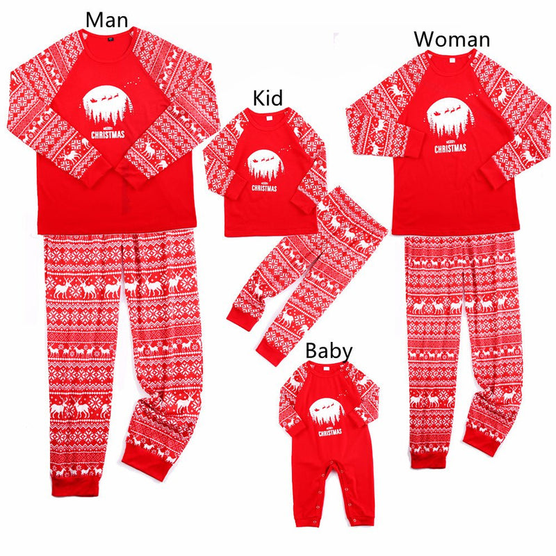 Fashion Printed Family European And American Pajamas Set Family Wear - Starttech Online Market