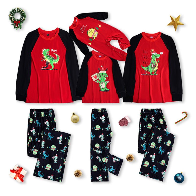 Fashion Printed Family European And American Pajamas Set Family Wear - Starttech Online Market