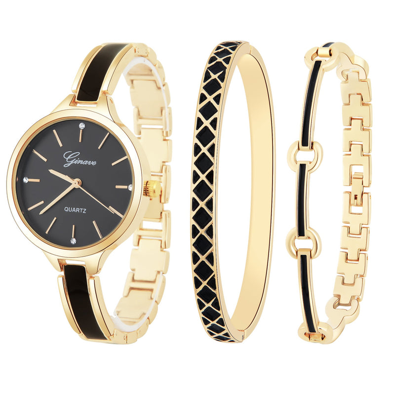 Fashion Women'S Three-Piece Set With Diamond-Studded British Watch Bracelet - Starttech Online Market