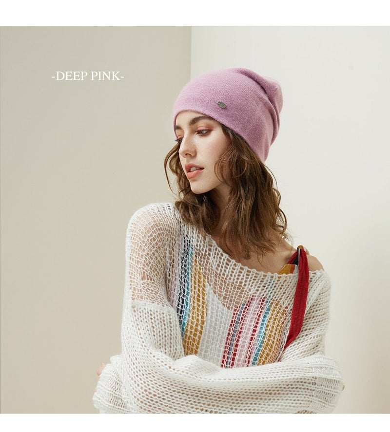 Female Beanies Rabbit Hair Winter Hats For Women Casual Autumn Knitted Beanie Girls 2019 New Fashion High Quality Soft Wool Hat - Starttech Online Market